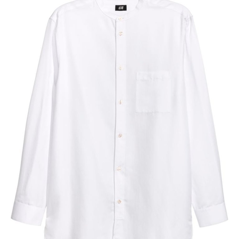 H&M Tencel Button-Down Dress Shirt - White M